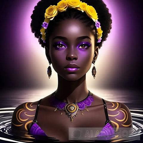 Purple Black Panther In Human Form2 Pop Ai Art