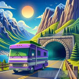 Purple Bus Collection Ai Artwork