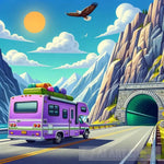 Purple Bus Collection Ai Artwork