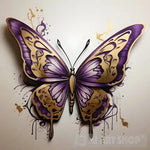 Purple Butterfly Ai Painting