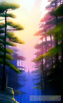 Purple Forest Landscape Ai Art