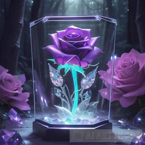 Purple Rose Modern Ai Art