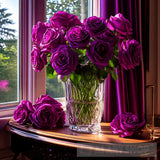 Purple Roses In The Window Contemporary Ai Art