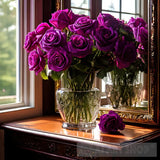 Purple Roses In The Window Contemporary Ai Art