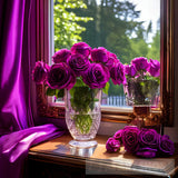 Purple Roses In The Window Contemporary Ai Art