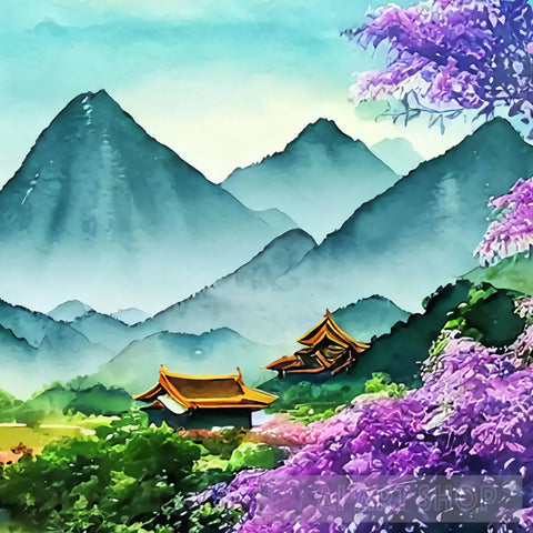 Purple Spring Landscape