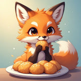 Charming Baby Fox Enjoying Baked Treats
