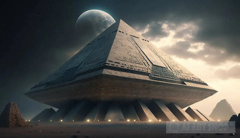 Pyramid In Space Desert Architecture Ai Art