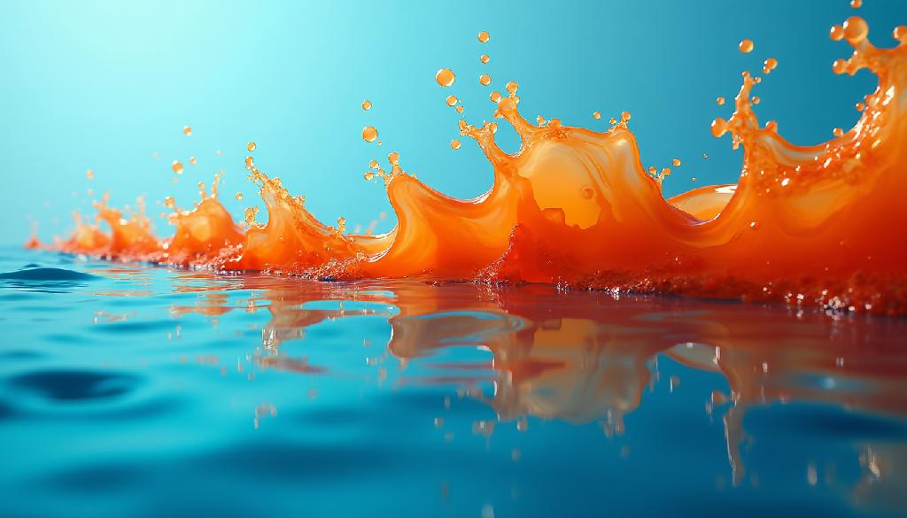 Orange, Splash, Ocean, Watersurface,