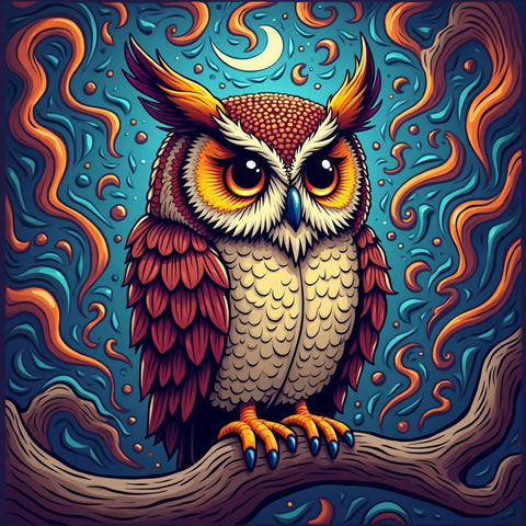 Psychedelic Owl Art