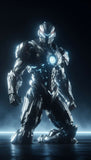 “Neon Sentinel: Futuristic Armored Warrior”
