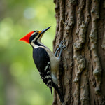 Woodpecker on Oak Tree Art Print