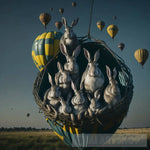 Rabbits And Balloons Abstract Ai Art