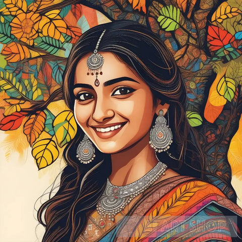 Radiant Smile Of An Indian Beauty Portrait Ai Art