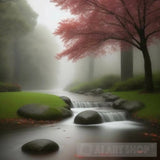 Rain Magic: Tranquil Moments In A Rainy Atmosphere Landscape Ai Art