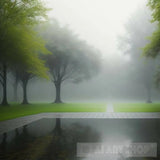 Rain Magic: Tranquil Moments In A Rainy Atmosphere Landscape Ai Art