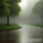 Rain Magic: Tranquil Moments In A Rainy Atmosphere Landscape Ai Art