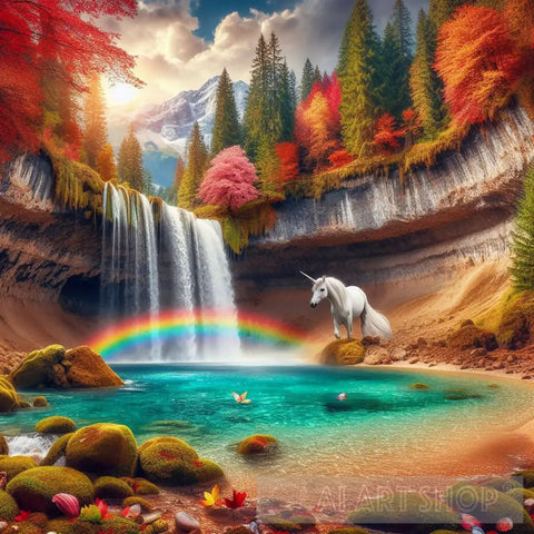 Rainbow And A Unicorn Ai Painting