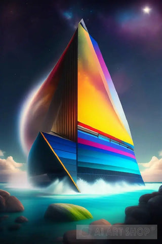 Rainbow Colour Building Ai Artwork