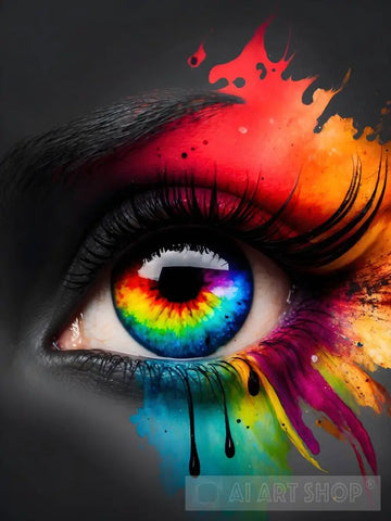Rainbow Eye Ai Painting
