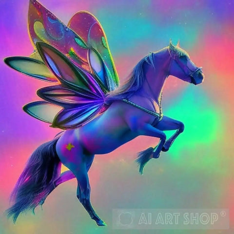 Rainbow Fairy Horse Ai Artwork