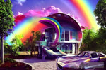 Rainbow House House3 Architecture Ai Art