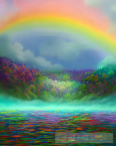 Rainbow Land Landscape Ai Art