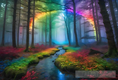 Rainbow Realm Nature Ai Art
