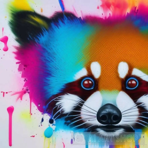 Rainbow Red Panda Ai Artwork