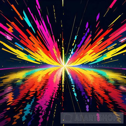 Rainbow Splash Abstract Ai Art