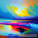 Rainbow Waves Abstract Ai Art