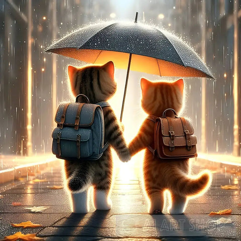 Rainy Day Friends Animal Ai Art