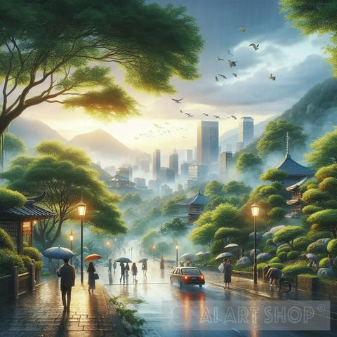 Rainy Fantasia 1 Landscape Ai Art