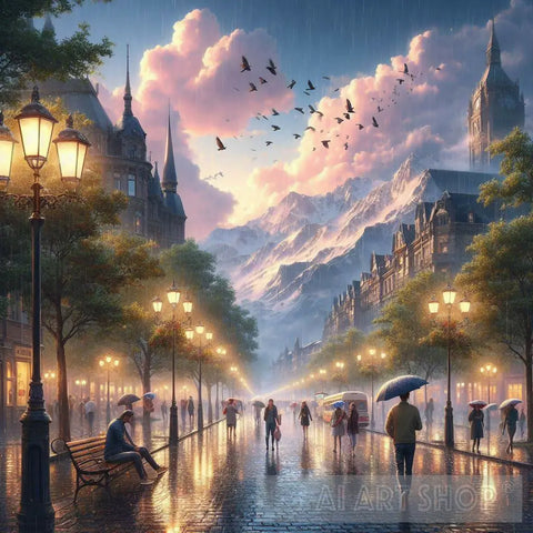 Rainy Fantasia 2 Landscape Ai Art