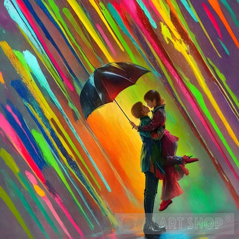 Rainy Love Story Ai Painting