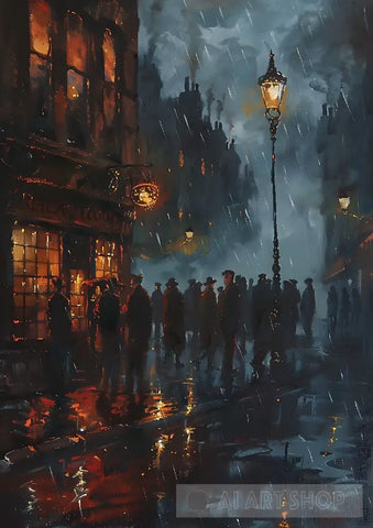 Rainy Night Ai Painting