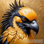 Rare Bird Black And Gold Ai Painting