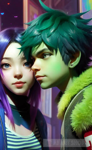 Raven And Beast Boy Ai Artwork