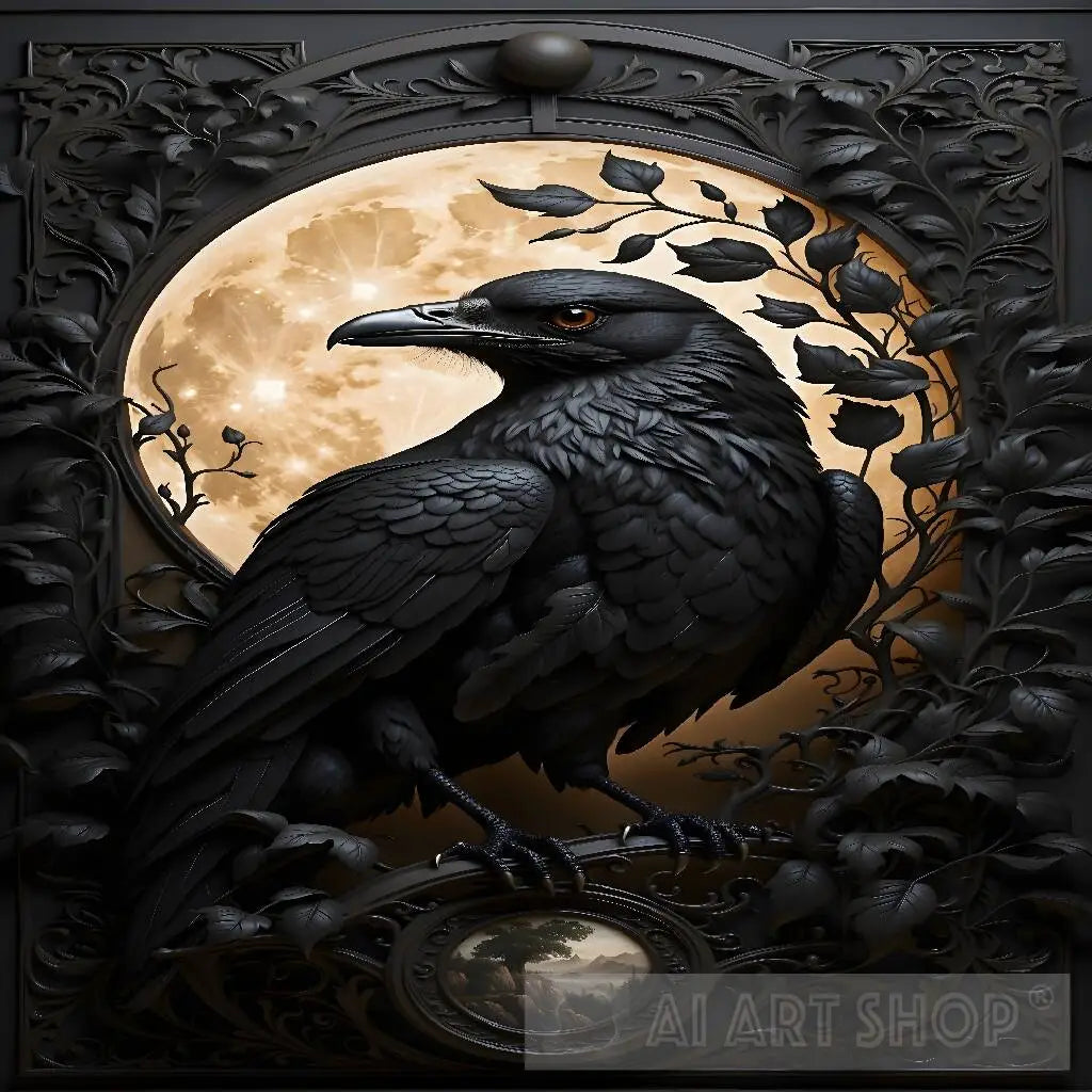 Raven, Raven Art, Bird Of Wisdom, Dark Elegance, Symbolic Art, Enig...