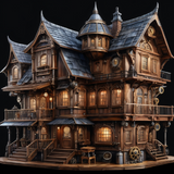 House in watercolor painting art