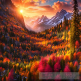 Red And Orange Landscape Ai Art