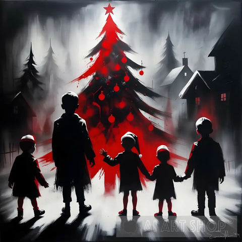 Red Christmas Ai Painting