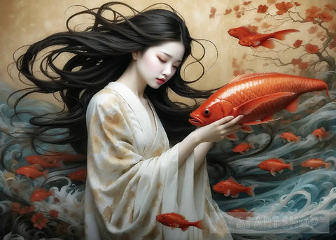 Red Fish Surrealism Ai Art