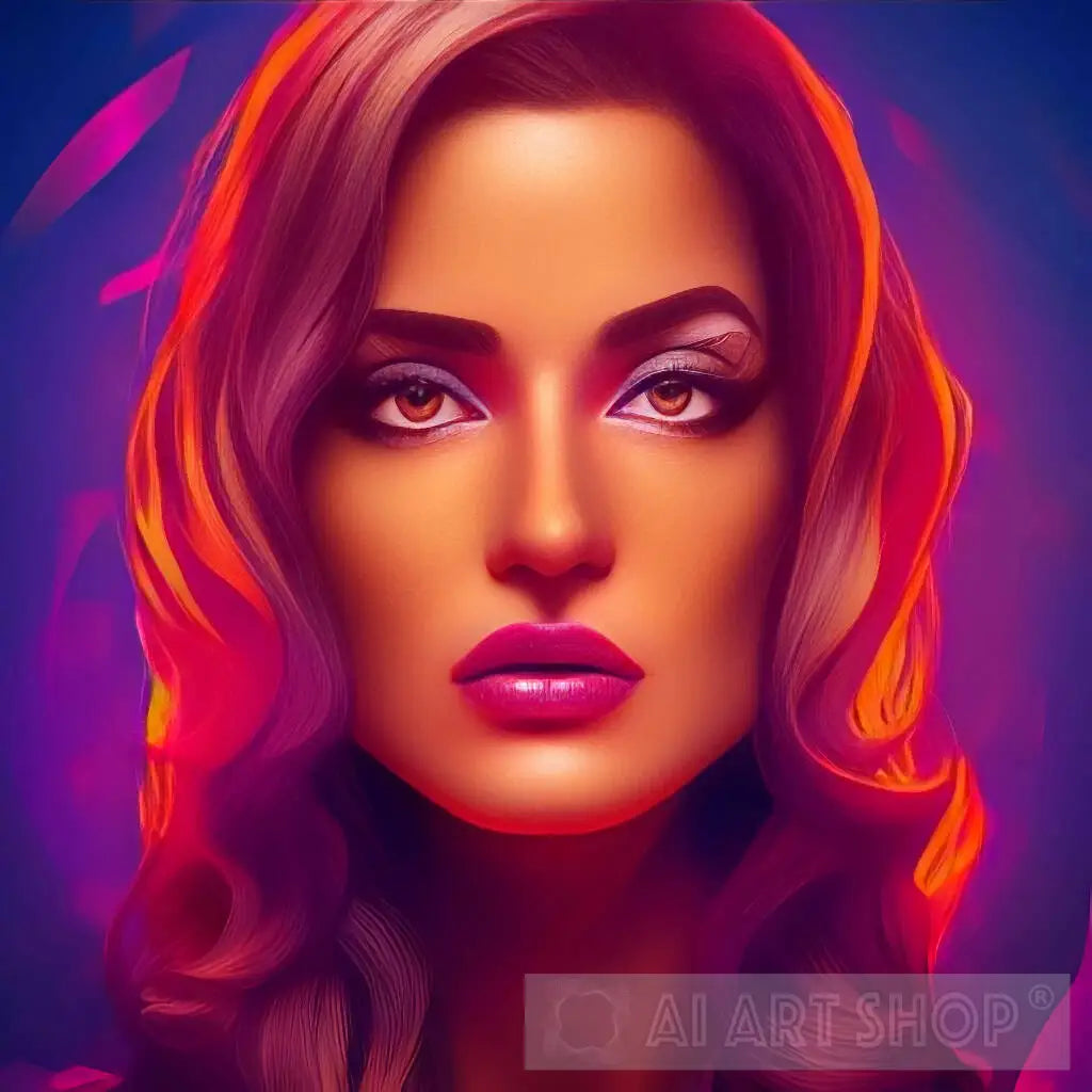 Red Hair Women Abstract Ai Art