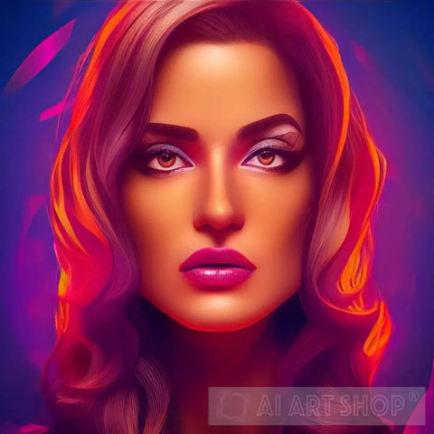 Red Hair Women Abstract Ai Art