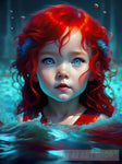 Red Haired Mermaid Girl Ai Artwork