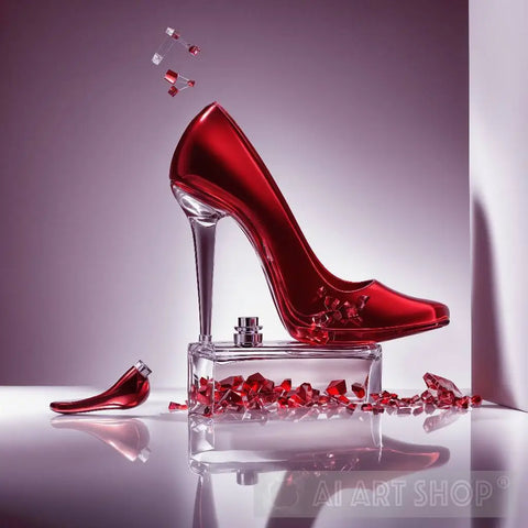 Red High-Heeled Shoes Nature Ai Art