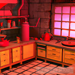 Red Kitchen Abstract Ai Art
