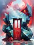 Red Portal Door Abstract Ai Art