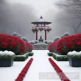 ’Red Roses And Falling Snow’ Landscape Ai Art